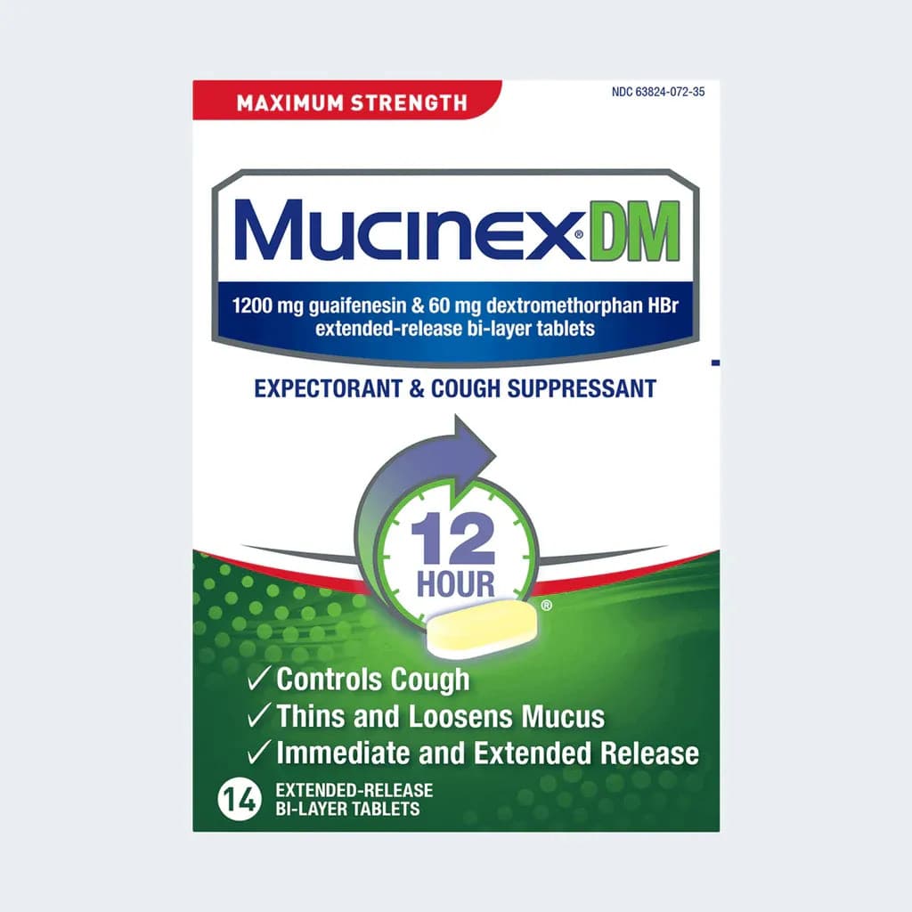 Mucinex Maximum Strength DM Extended-Release Bi-Layer Tablets, 1200 mg - 14 Count - Image 1