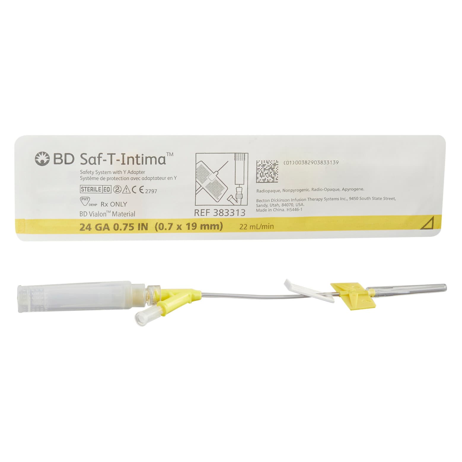 BD Closed IV Catheter 24 Gauge, 0.75 Inch Retracting Needle - Each - Image 1