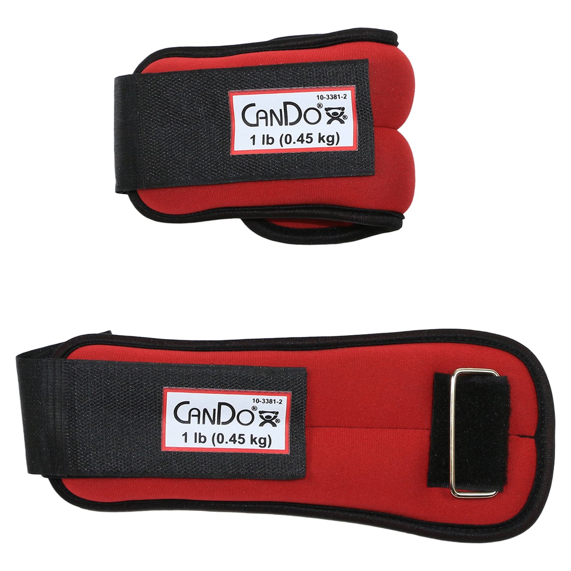 CanDo Weight Straps Set, 2 Lbs, Red - Pair - Image 1