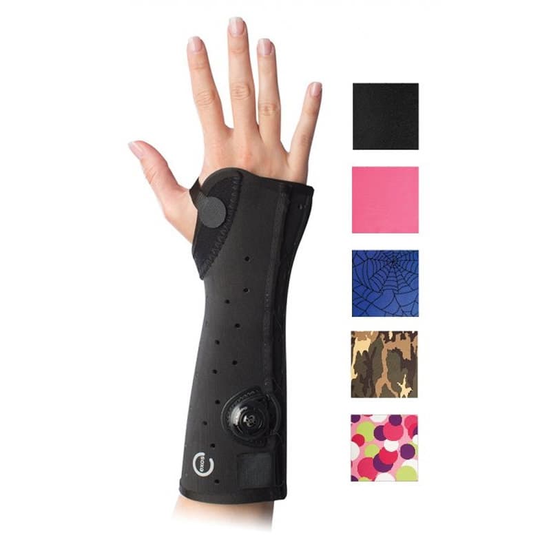 Exos Open Thumb Short Arm Fracture Brace, Black, Left Arm, Extra Small - Each - Image 1