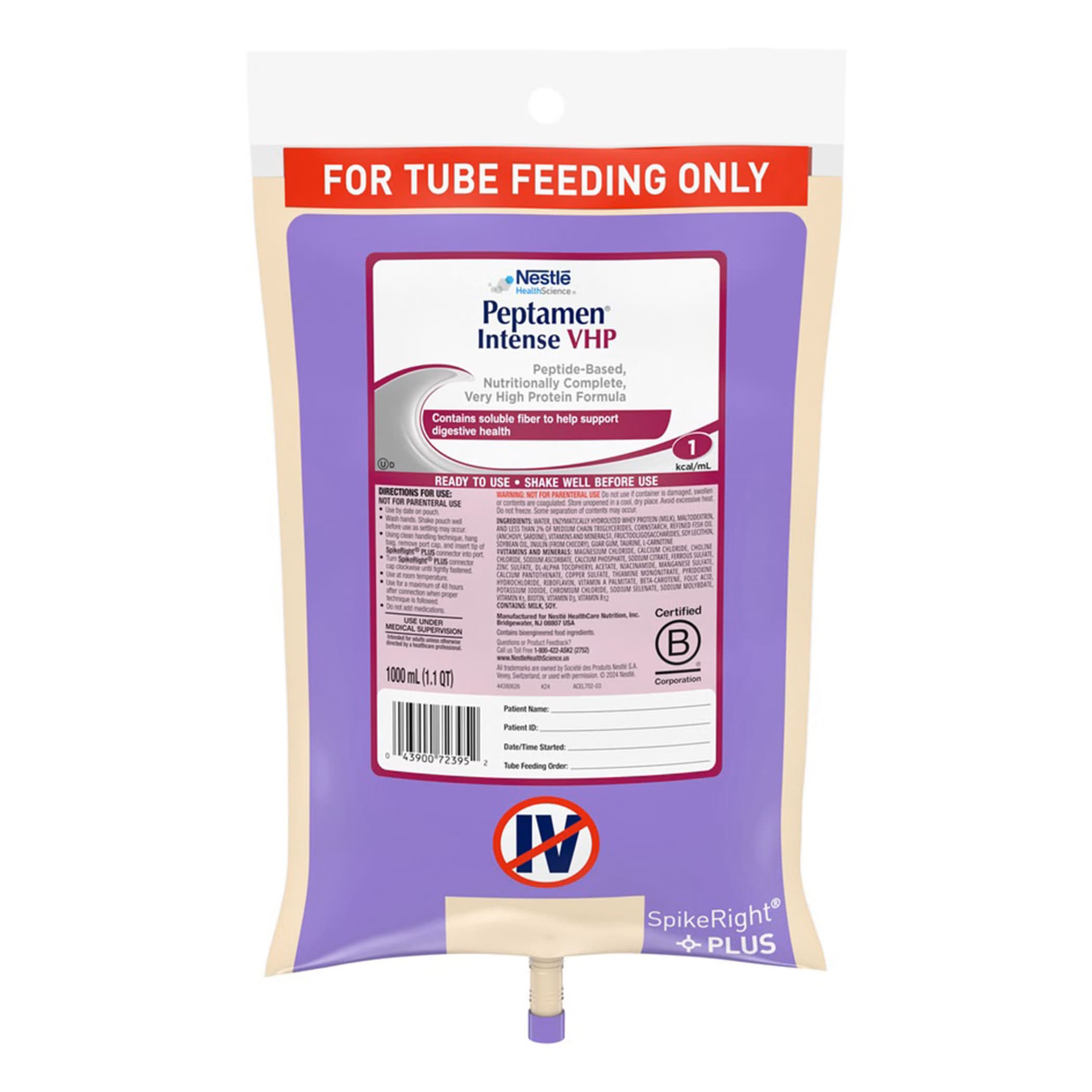 Peptamen Intense VHP Ready to Hang Tube Feeding Formula, 33.8 oz - Each - Image 1