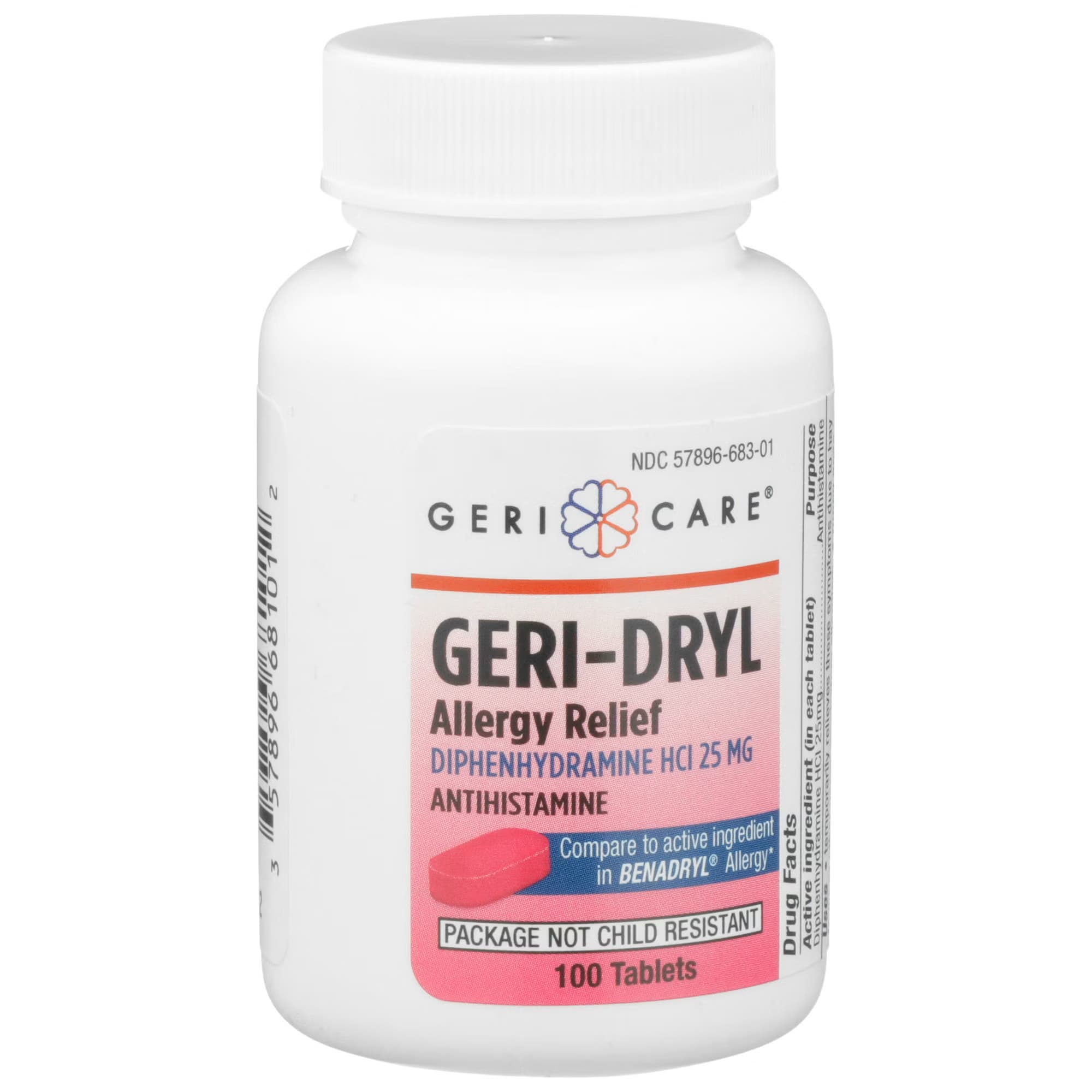Geri-Dryl Allergy Relief Diphenhydramine HCL Tablet, 25 mg - Case of 1200 - Image 2