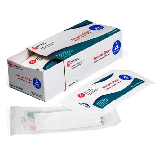 Dynarex SecureStrip Adhesive Wound Closure Strips, 0.12 x 3 Inch - Package of 5 - Image 1