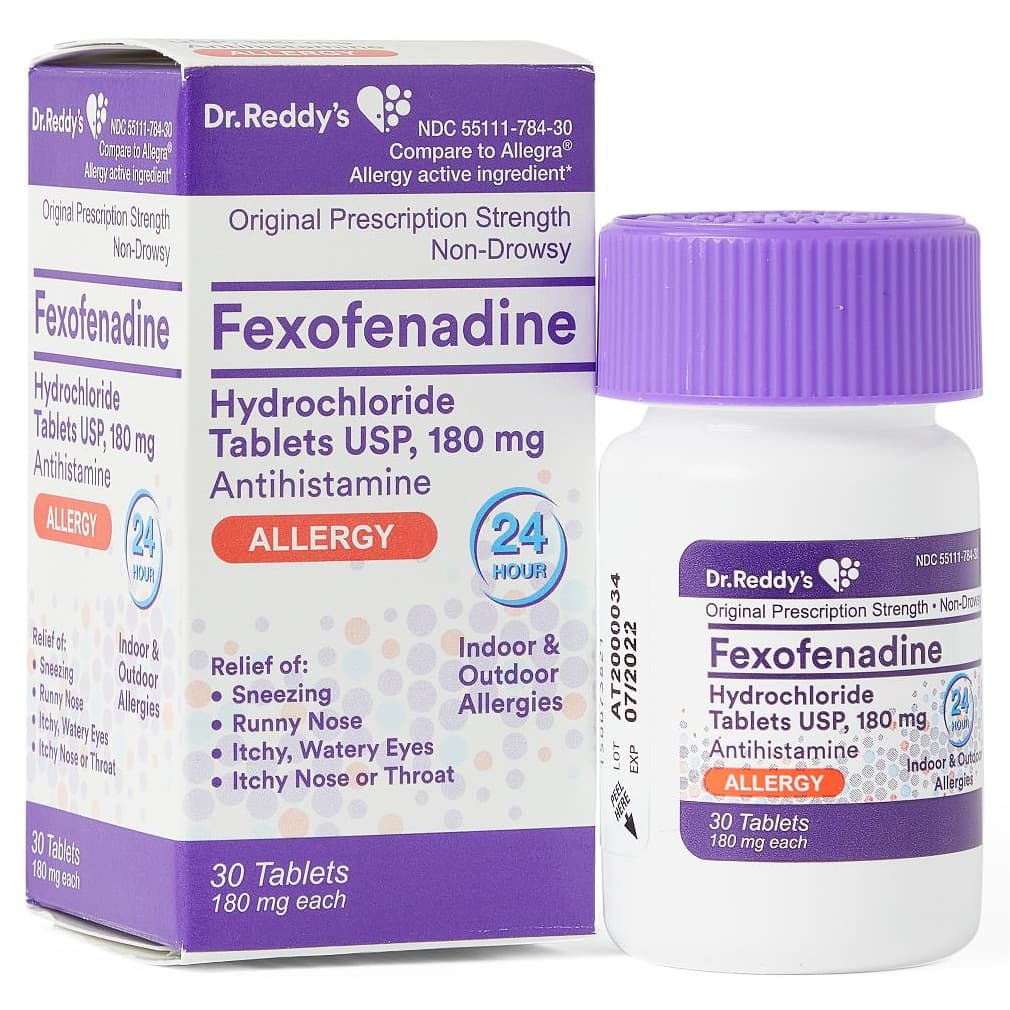 Allegra Fexofenadine Allergy HCL Tablets, 180 mg - Bottle of 30 - Image 1