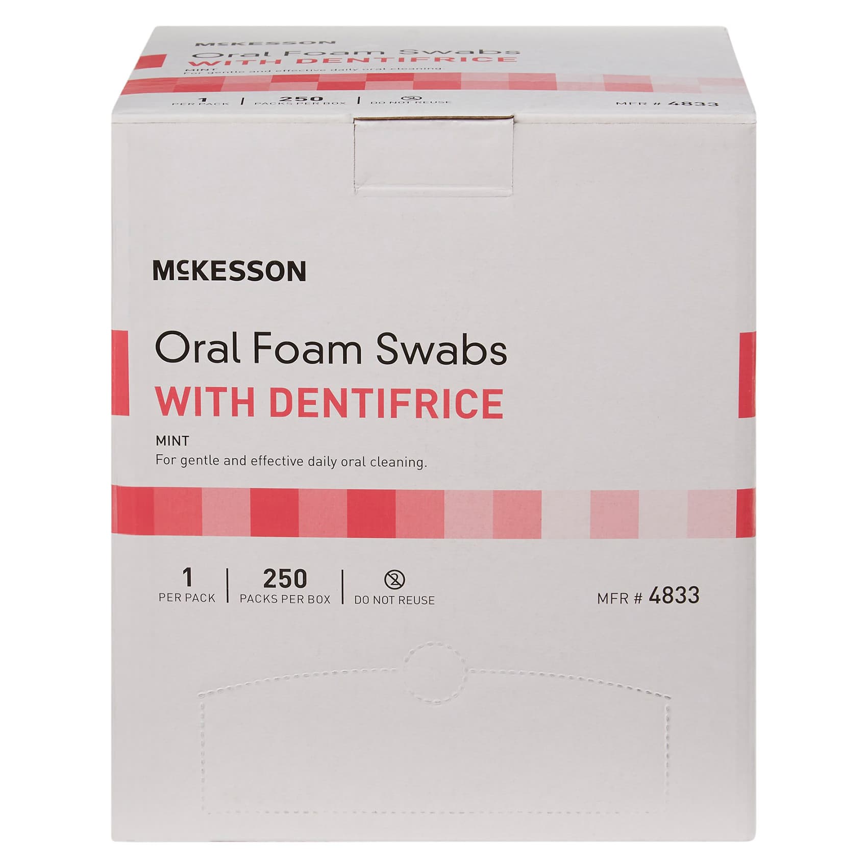 McKesson Oral Swabstick Pink Dentifrice Paper Shaft NonSterile - Case of 1000 - Image 1