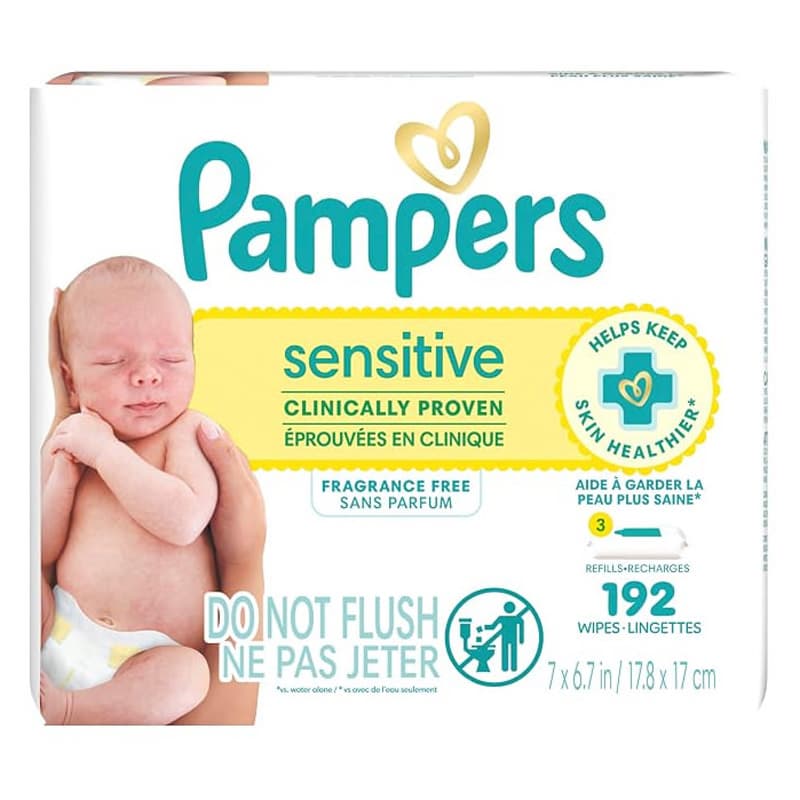 Pampers Sensitive Baby Wipes, 4X, 192 Count - Package of 192 - Image 1