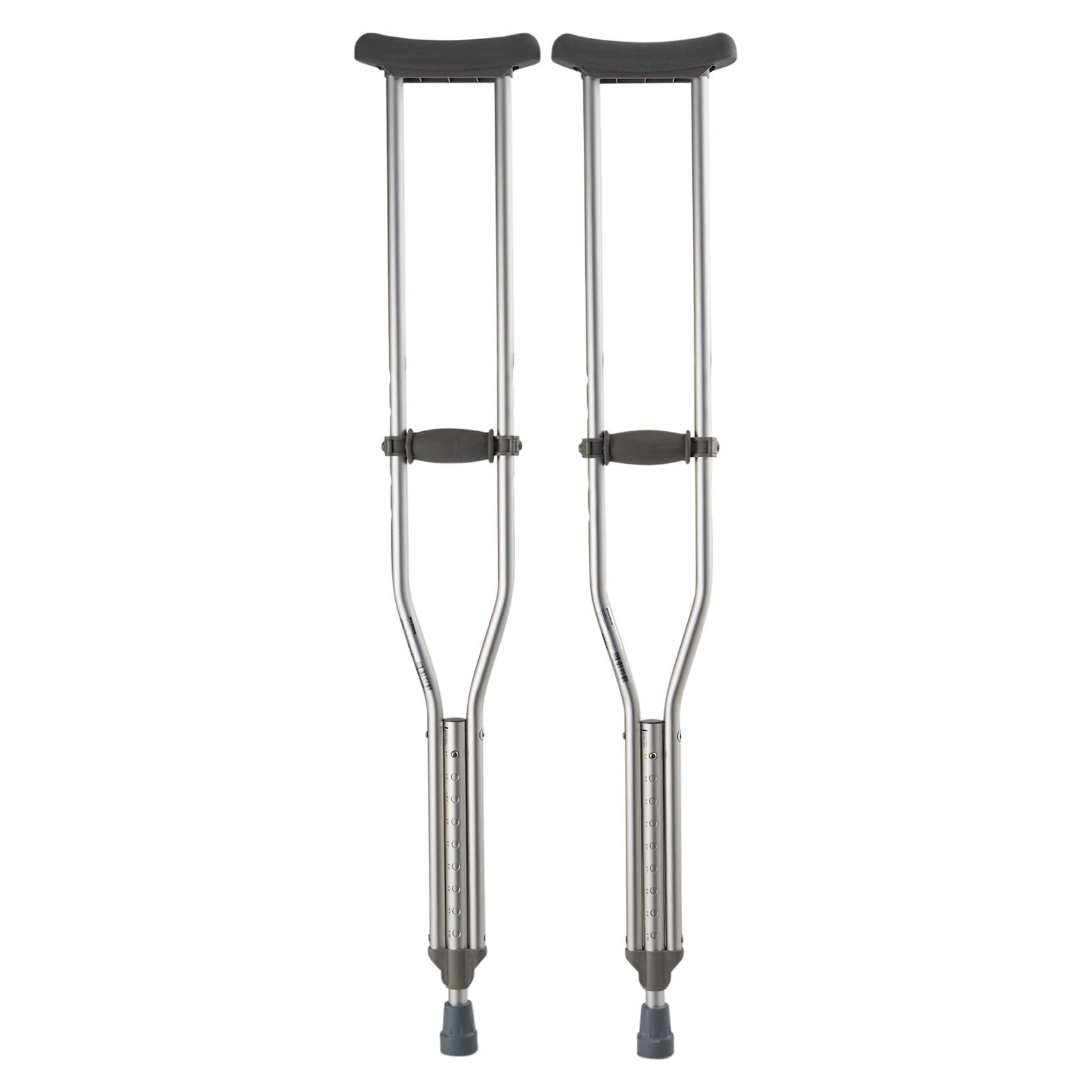 McKesson Push Button Aluminum Crutches with Euro-Style Clip