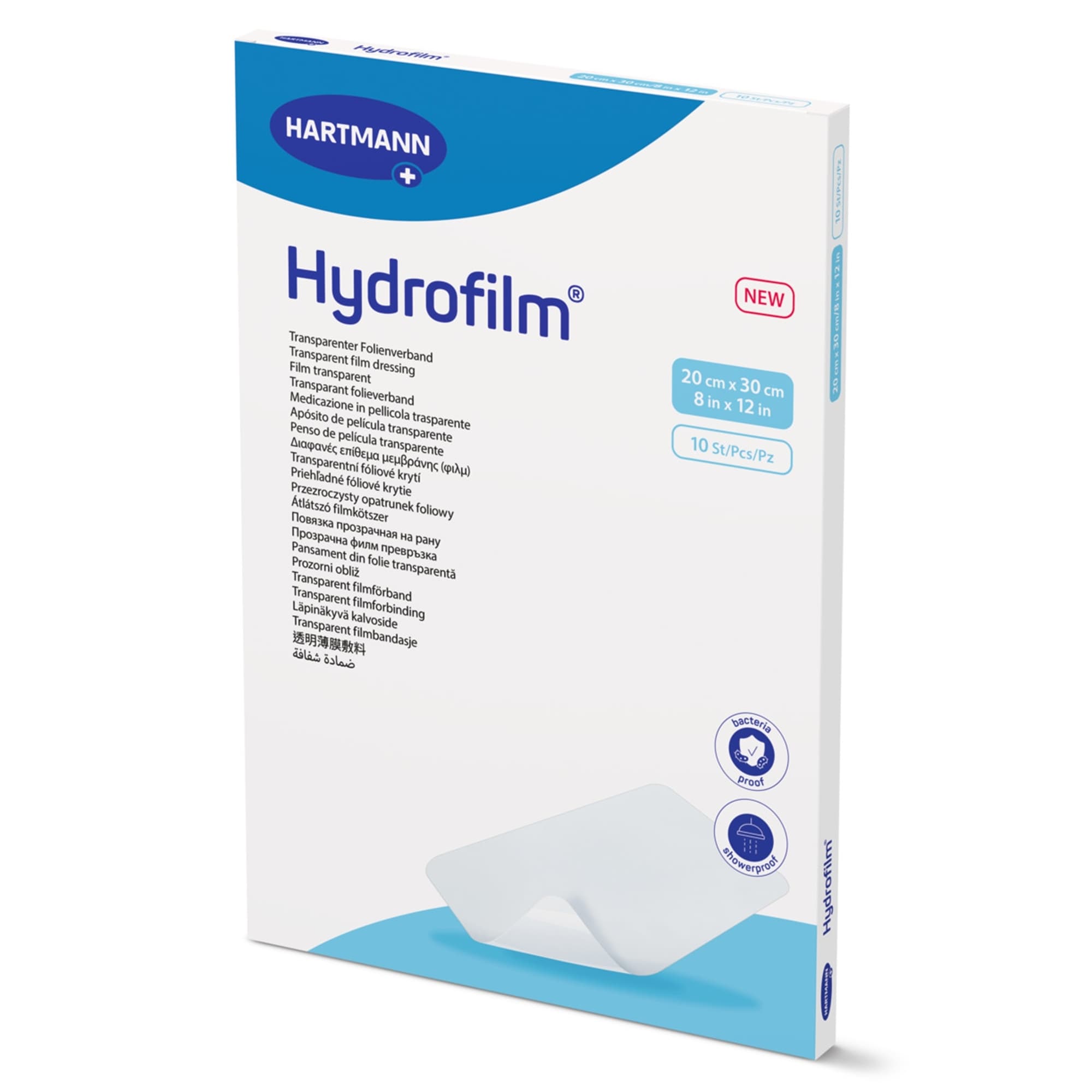 Hydrofilm Transparent Film Dressing, 8 x 12 Inch - Box of 10 - Image 1