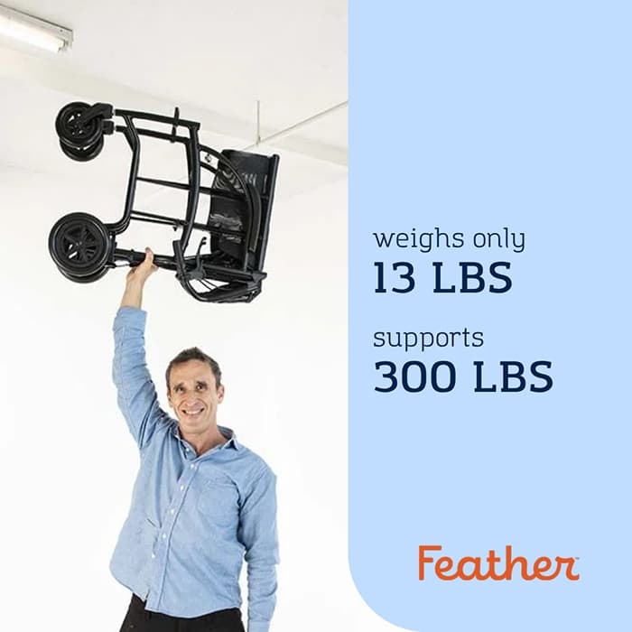 Feather Lightweight Folding Transport Chair - Image 2