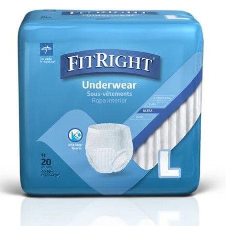 FitRight Ultra Adult Incontinence Underwear, Large - Bag of 20 - Image 1