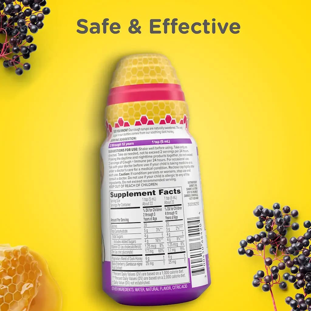 Zarbee's Children's Daytime Cough Syrup + Immune, 4 oz - Each - Image 3