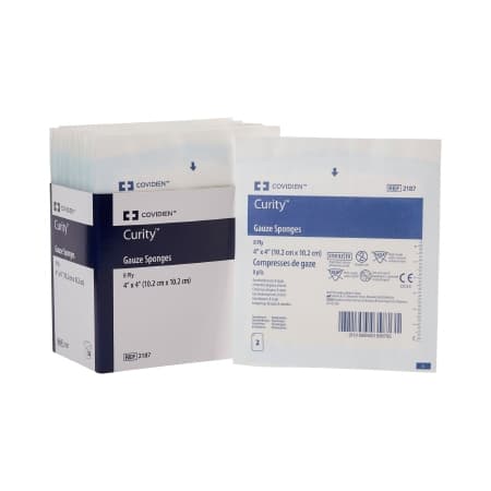 Curity Sterile Gauze Sponges with Peel Back Package, 4 x 4 Inch - Case of 1200 - Image 1