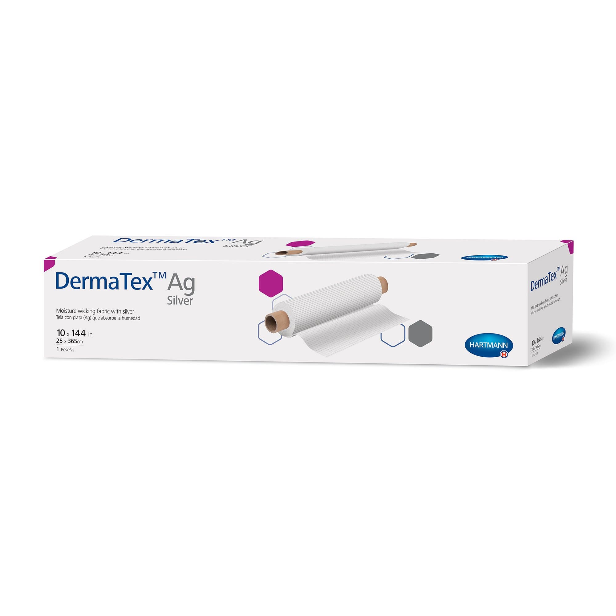 DermaTex Ag Moisture Wicking Fabric Roll with Silver, 10 x 144 Inch - Box of 1