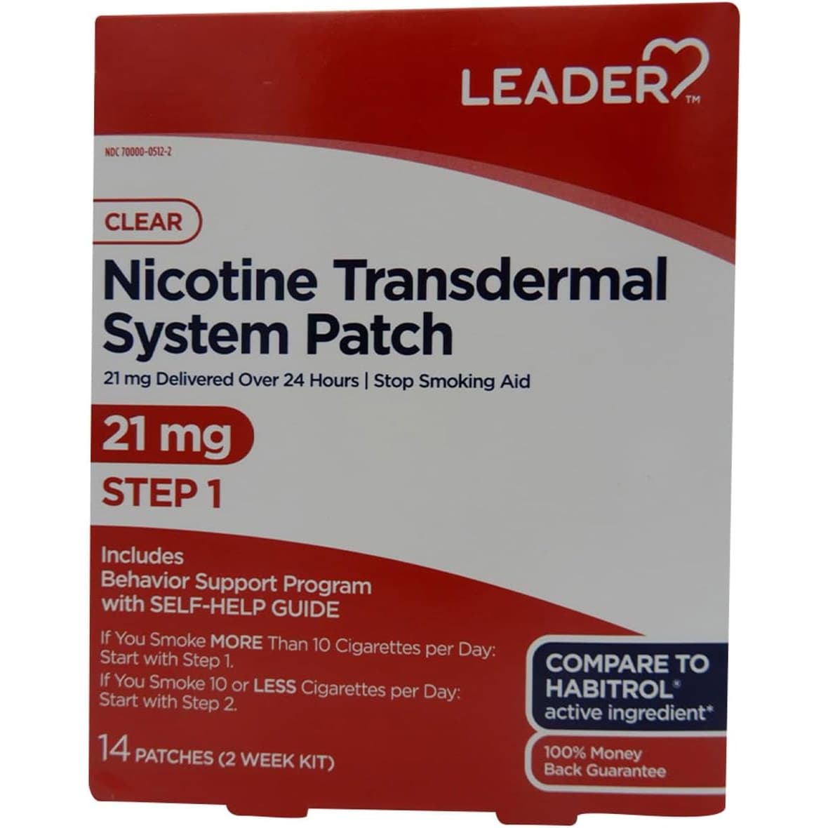 Leader Nicotine Transdermal System Patch, 21Mg, 14 ct - Each - Image 1