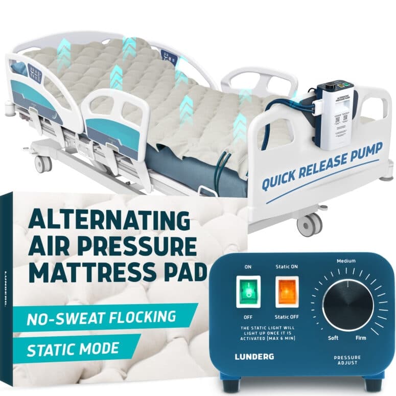 Lunderg Alternating Air Pressure Mattress Pad with Pump, Flocking Twin Size (35"x75") - Image 1