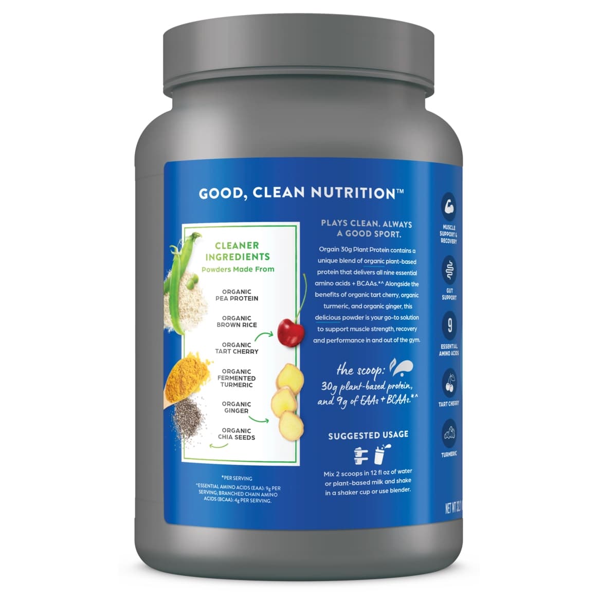 Orgain Organic 30g Plant Protein Powder, Chocolate, 32.1 oz - Image 3