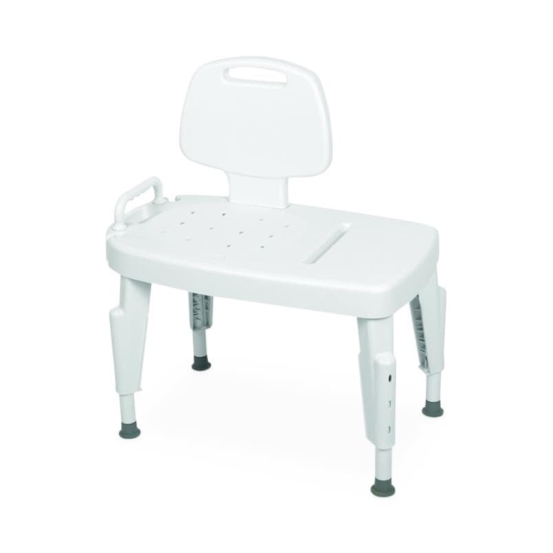 Medline Transfer Bench with Backrest & Armrests, 350 lb