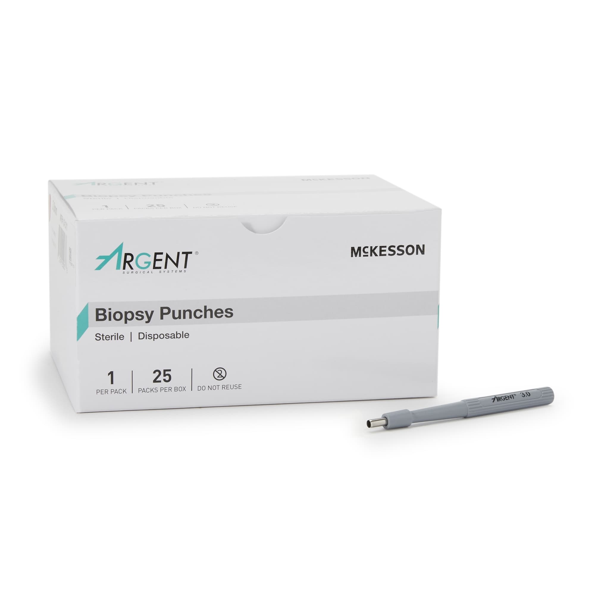 McKesson Argent Biopsy Punch, Dermal, 3 mm - Box of 25 - Image 1
