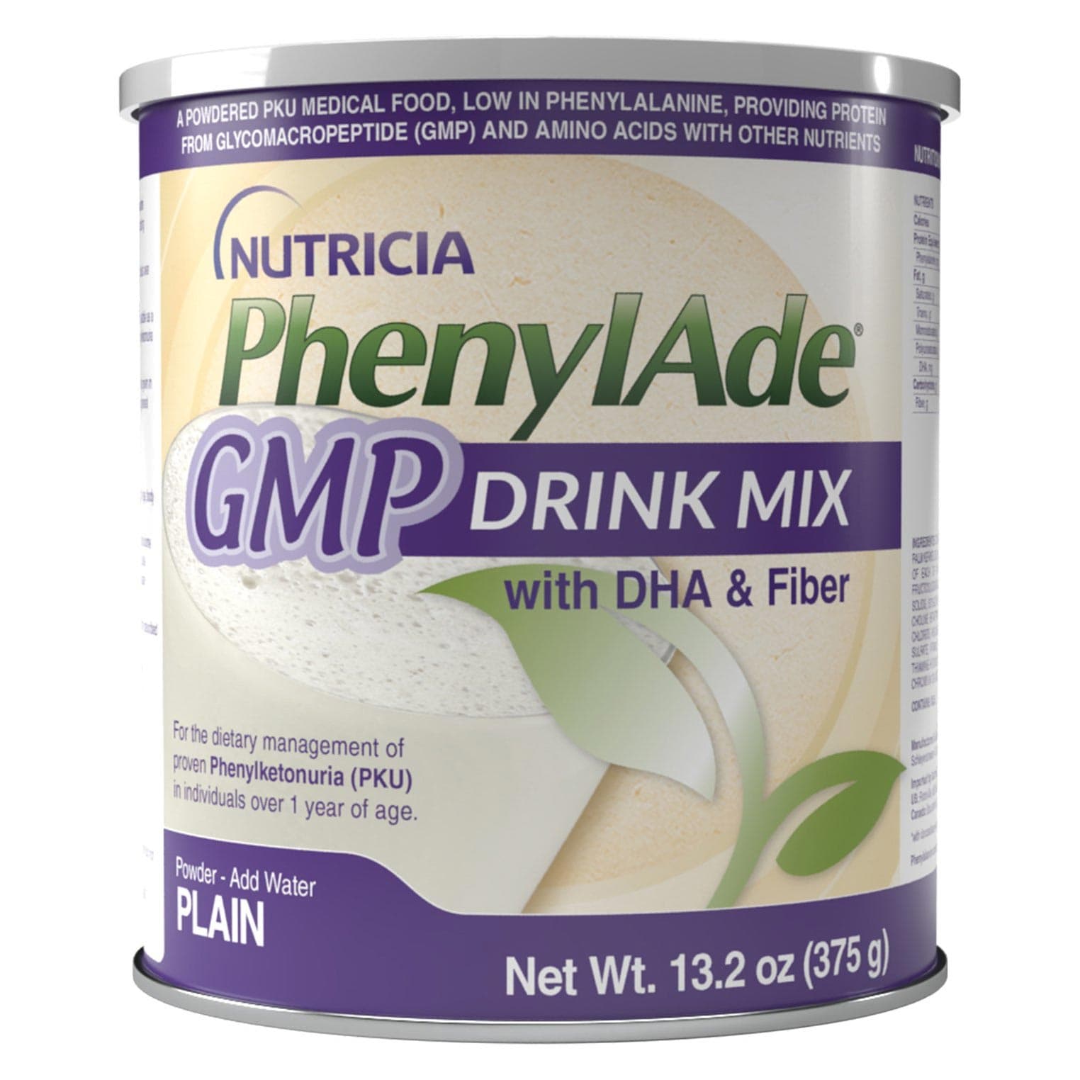 PhenylAde GMP Drink Mix with DHA and Fiber, Plain, 13.2 oz - Case of 6 - Image 1
