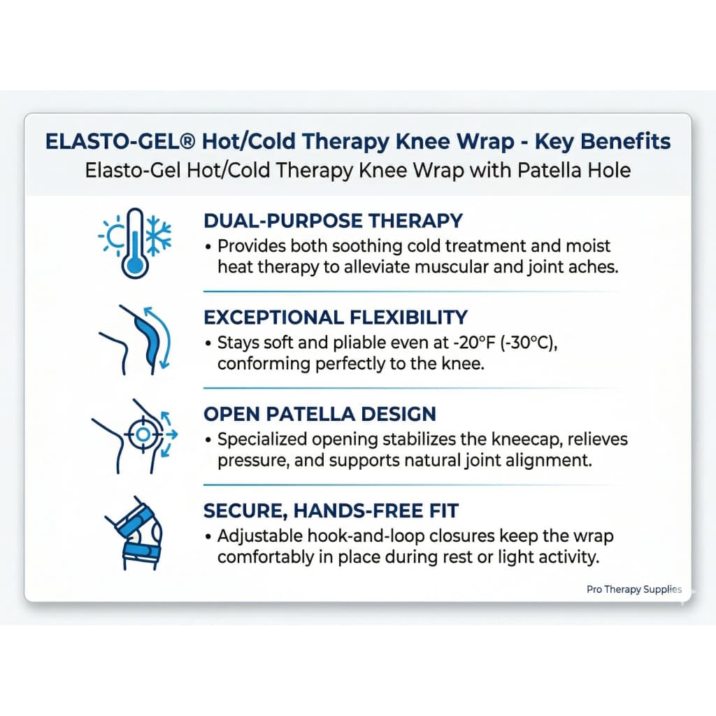 Elasto-Gel Re-Usable Knee Wrap with Patella Hole - Image 3