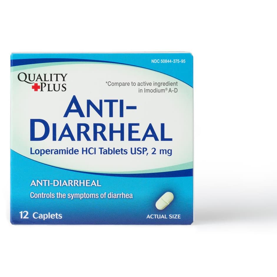 Quality Plus Anti-Diarrheal Loperamide HCL Caplets, 2 mg - Box of 12 - Image 1