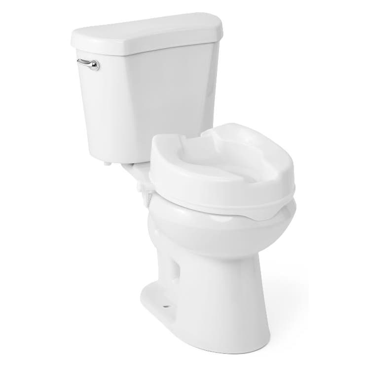 Medline Raised Toilet Seat with Side Locks, White - Image 3