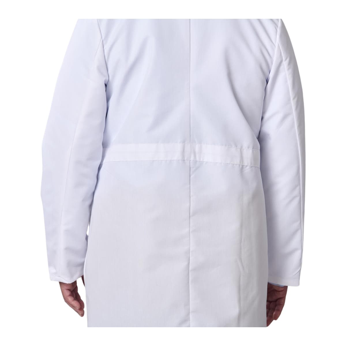 Medline Unisex Propel 4-Pocket Full-Length Lab Coat - Image 4