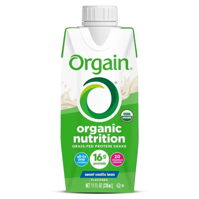 Orgain Organic Nutritional Shake, Sweet Vanilla Bean, 11 oz - Case of 12 - Image 1