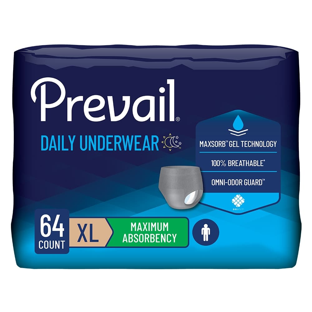 Prevail Maximum Absorbent Daily Underwear for Men, Extra-Large - Case of 64 - Image 1