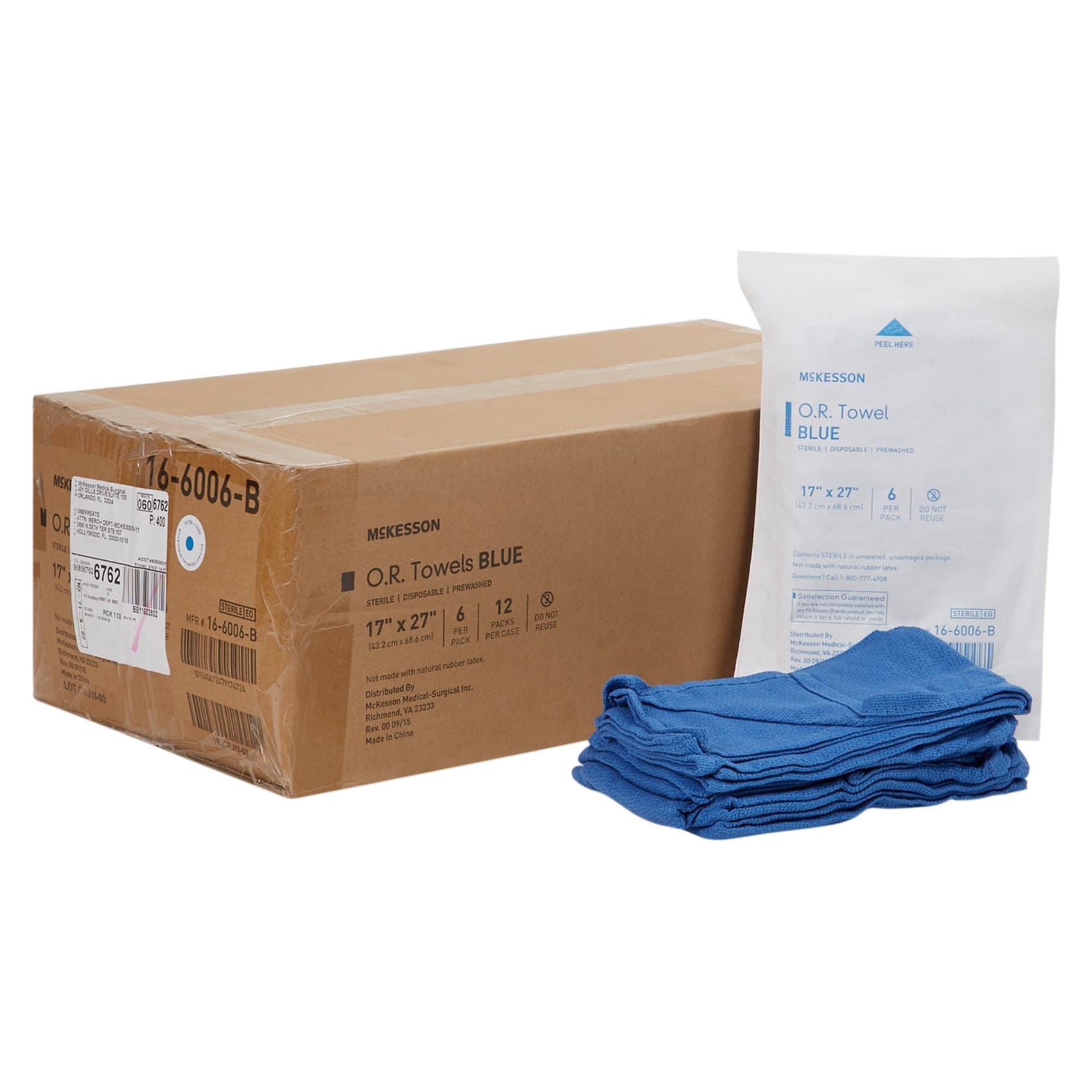 McKesson O.R. Towel Blue 17 W x 27 L Inch Sterile Disposable - Image 2