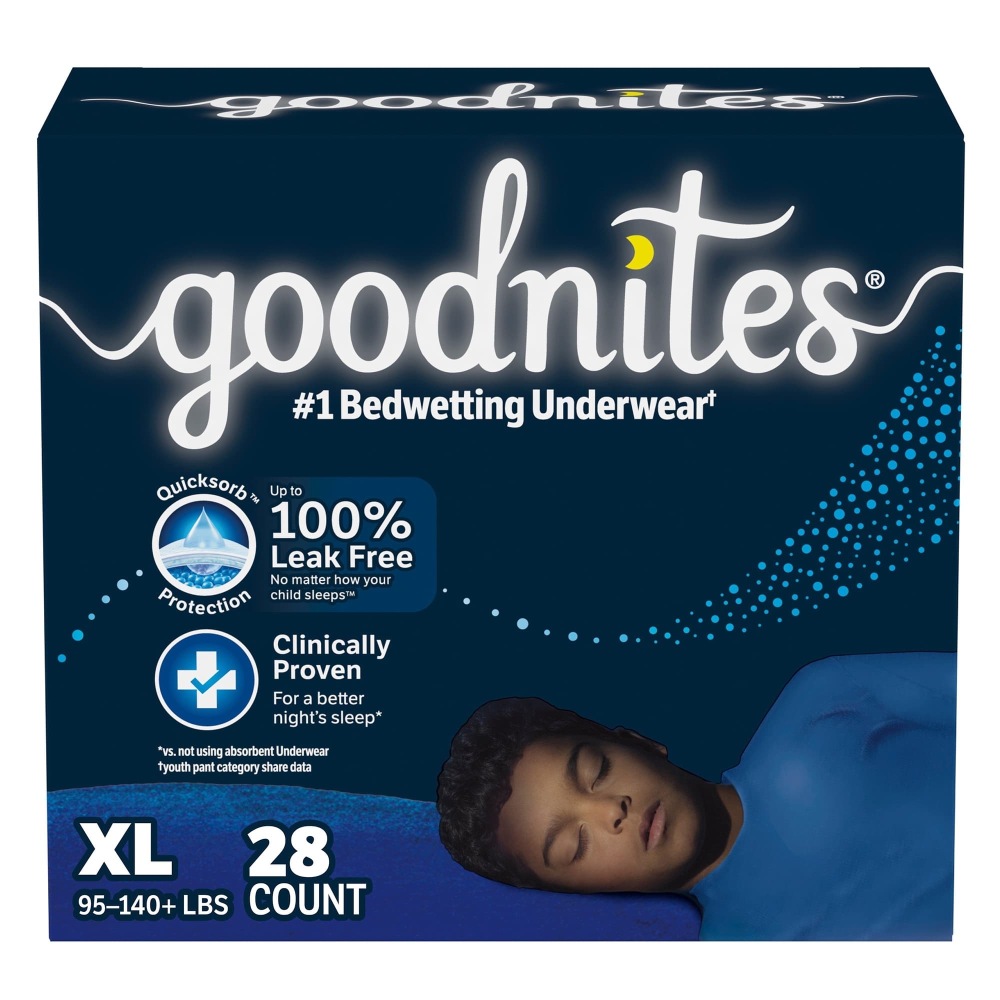 Goodnites Nighttime Underwear For Boys, Extra Large - Box of 28 - Image 1