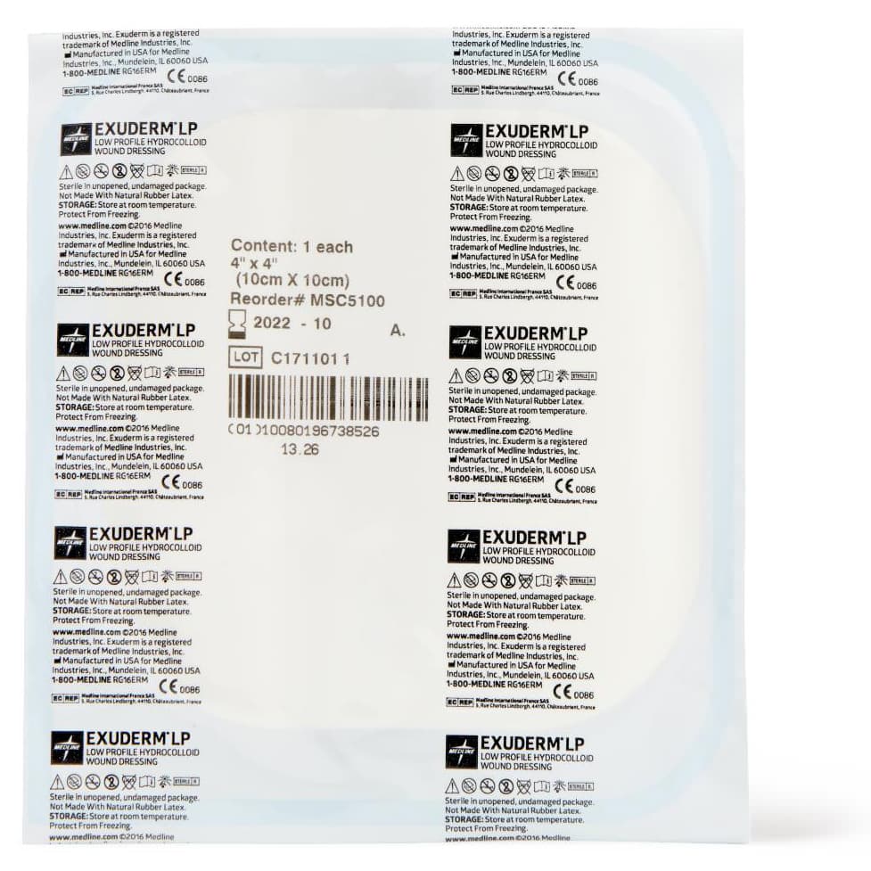 Exuderm LP Hydrocolloid Wound Dressing, Sterile, 4 x 4 Inch - Each - Image 1