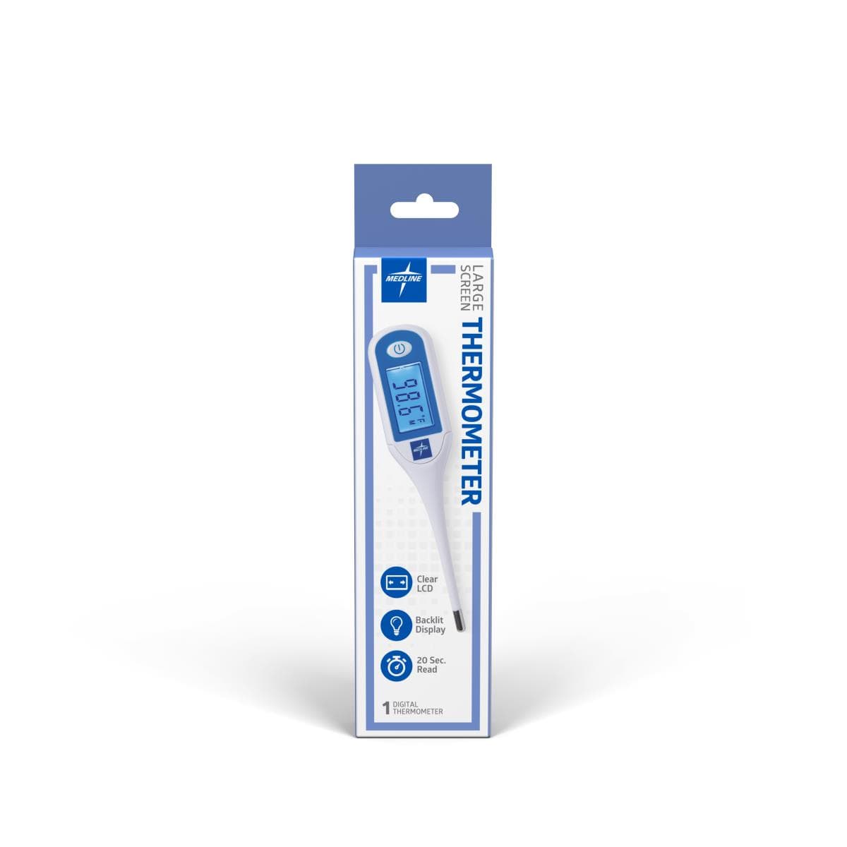 Medline Large Display Digital Thermometers, Fahrenheit and Celsius - Each - Image 1