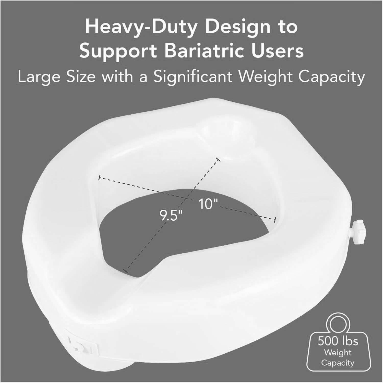 Carex Safe Lock Bariatric Raised Toilet Seat - Image 5