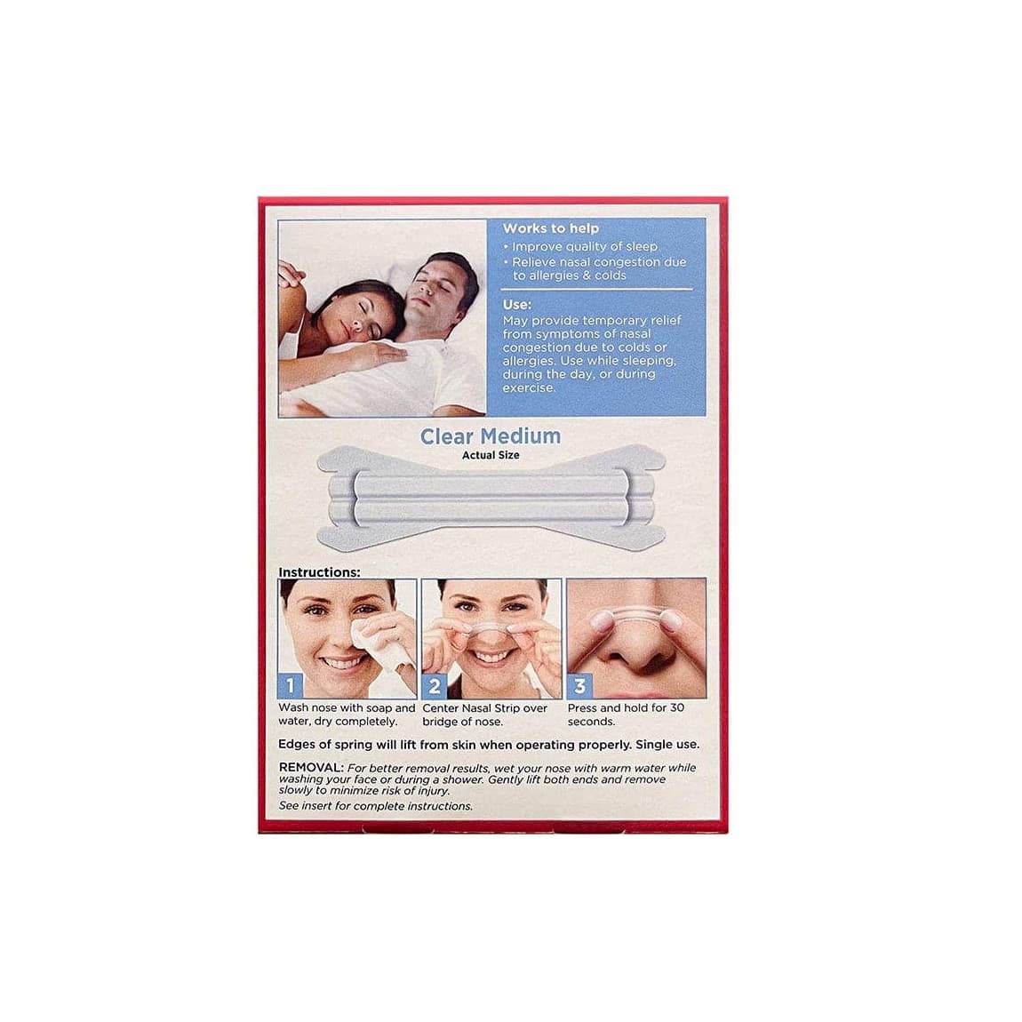 Leader Drug-Free Nasal Strips, Medium, Clear, 30 Count - Each - Image 2