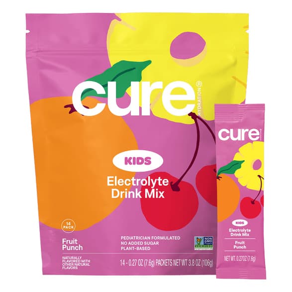 Cure Kids Electrolyte Hydration Mix, Fruit Punch, 6 ct - Each - Image 1