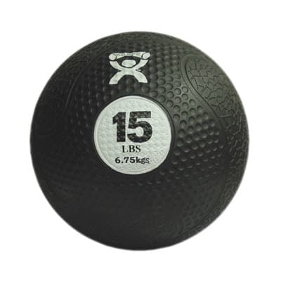 CanDo Firm Medicine Ball, 10 Inch Diameter, Black, 15 Lbs - Image 1