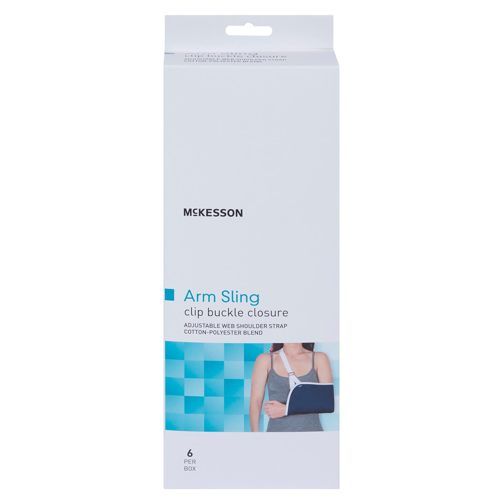 McKesson Arm Sling Left-Right, Blue, 8-1/2 x 22-1/2 Inch, Buckle Closure, X-Large - Box of 6 - Image 1
