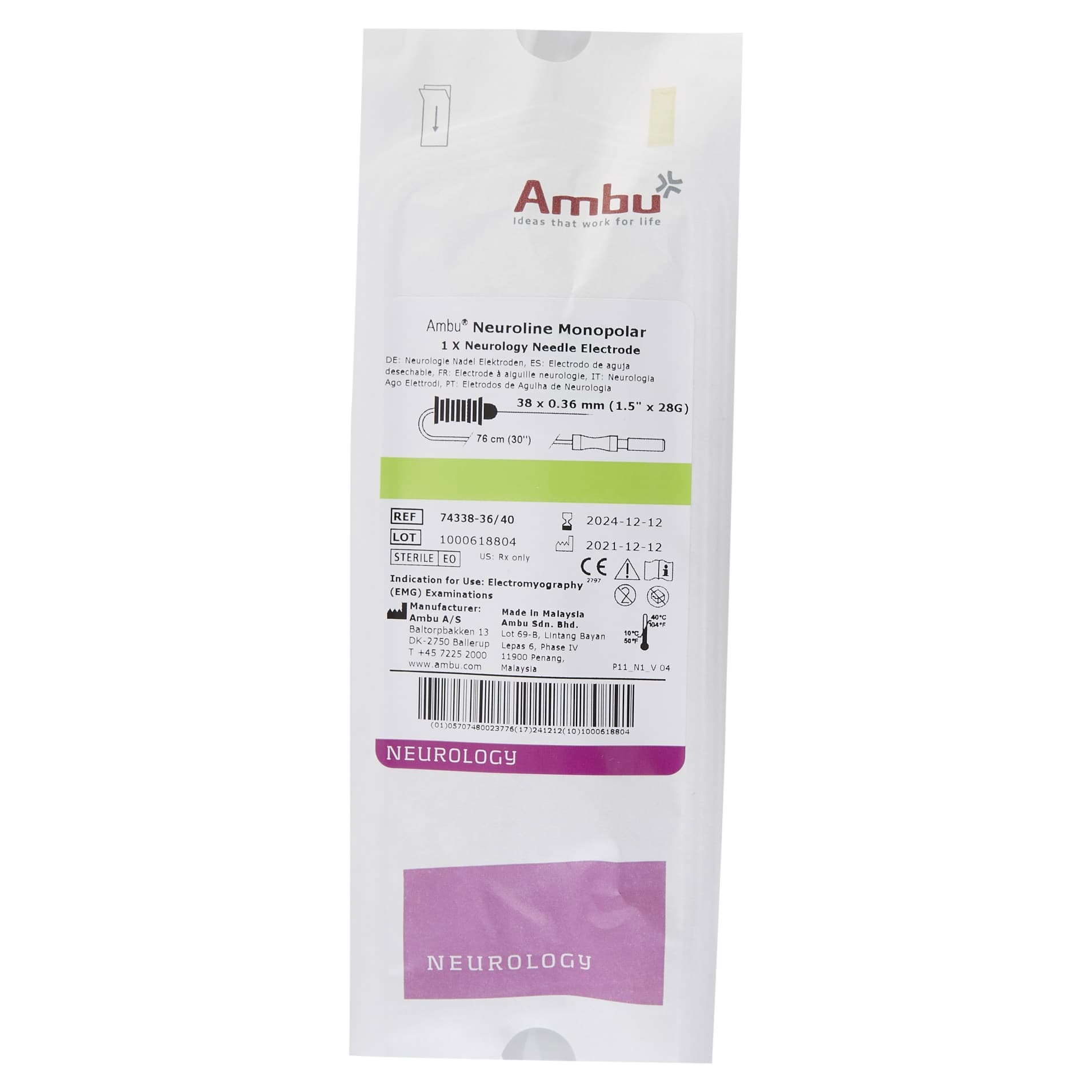 Ambu Neuroline EMG Needle Electrode with Leadwire Sterile - Image 3