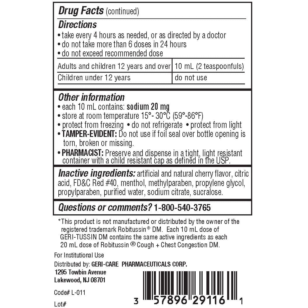 Geri-Tussin DM Cough Suppressant and Expectorant Liquid, 16 oz - 1 Bottle - Image 3