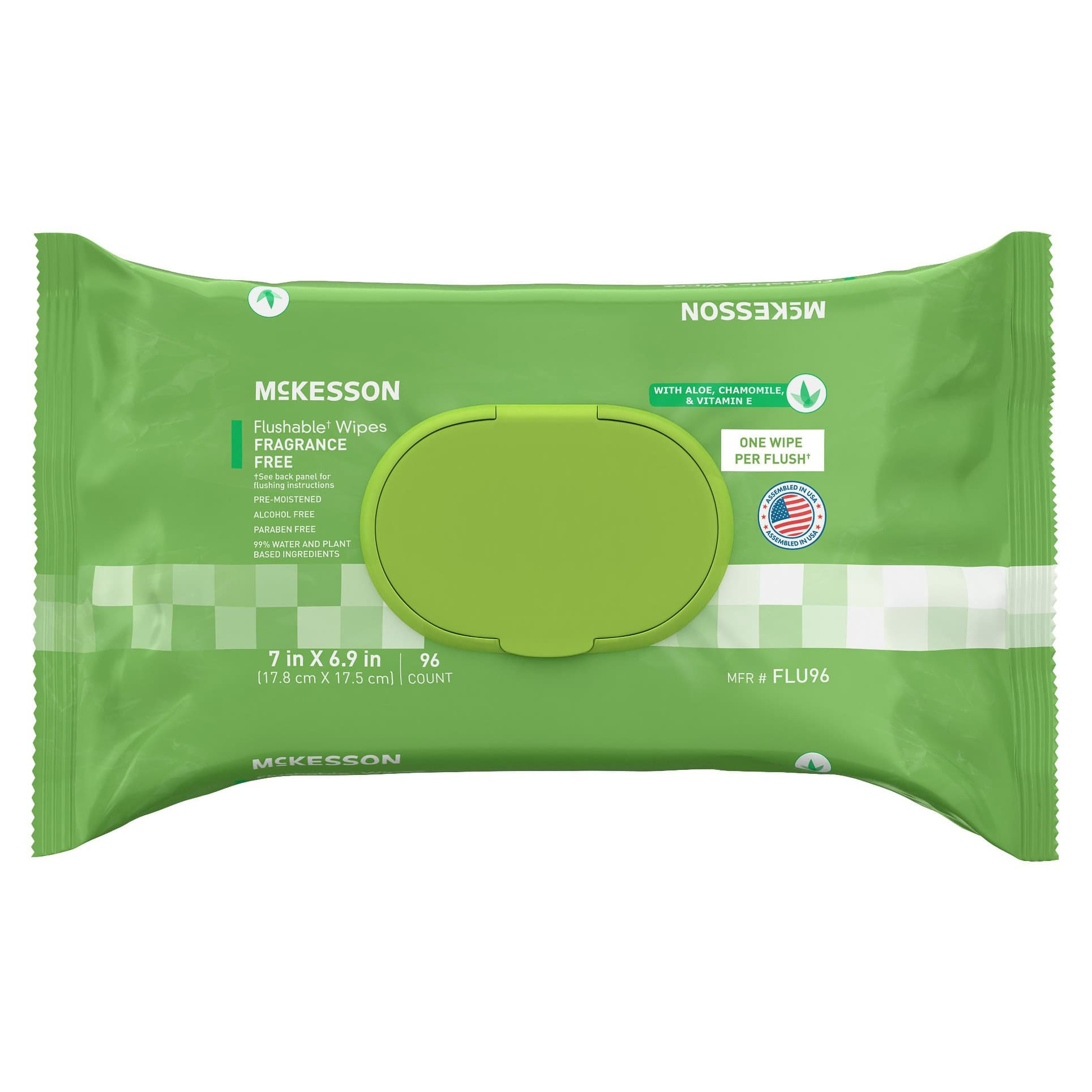 McKesson Soft Pack Flushable Personal Wipe, Unscented - Package of 96 - Image 1
