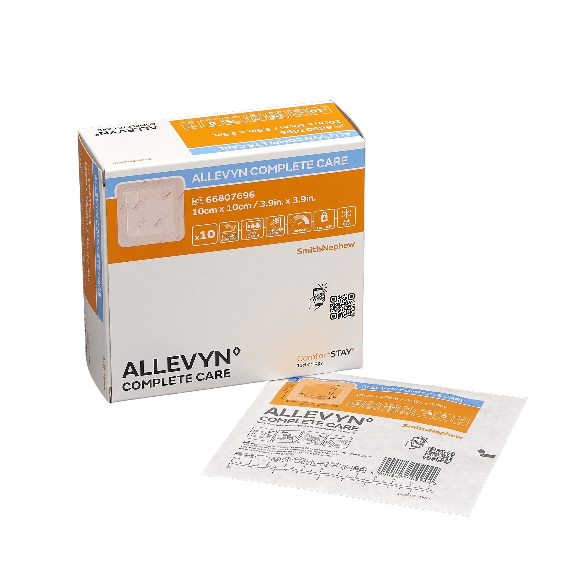 Allevyn Complete Care Foam Dressing, 4 x 4 Inch - Box of 10 - Image 1