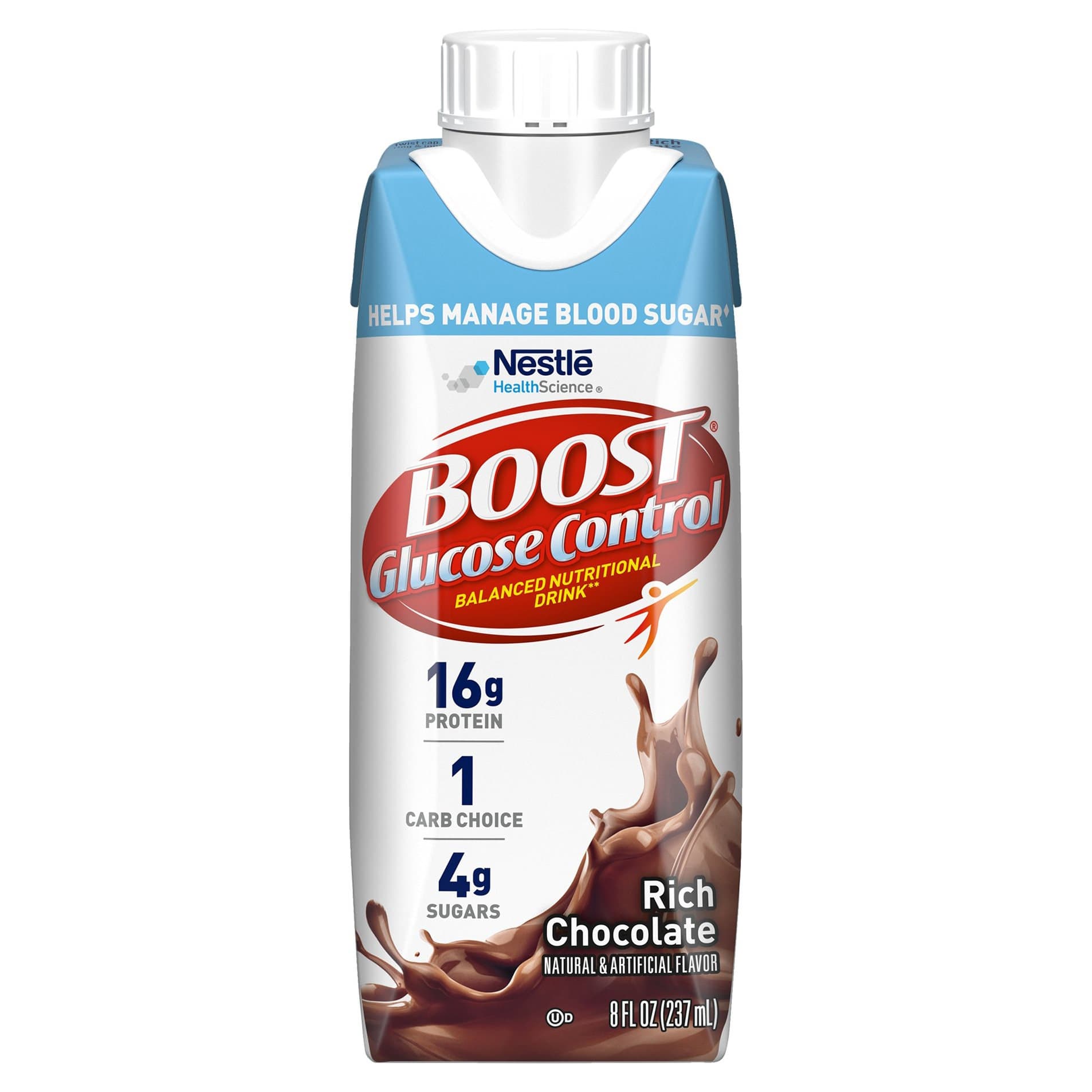 Boost Glucose Control Balanced Nutritional Drink, Rich Chocolate, 8 oz - Each - Image 1