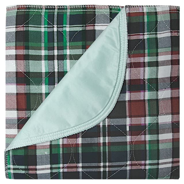 Beck's Highland Blue Plaid Reusable Underpad, 36 x 72 Inch - Image 1