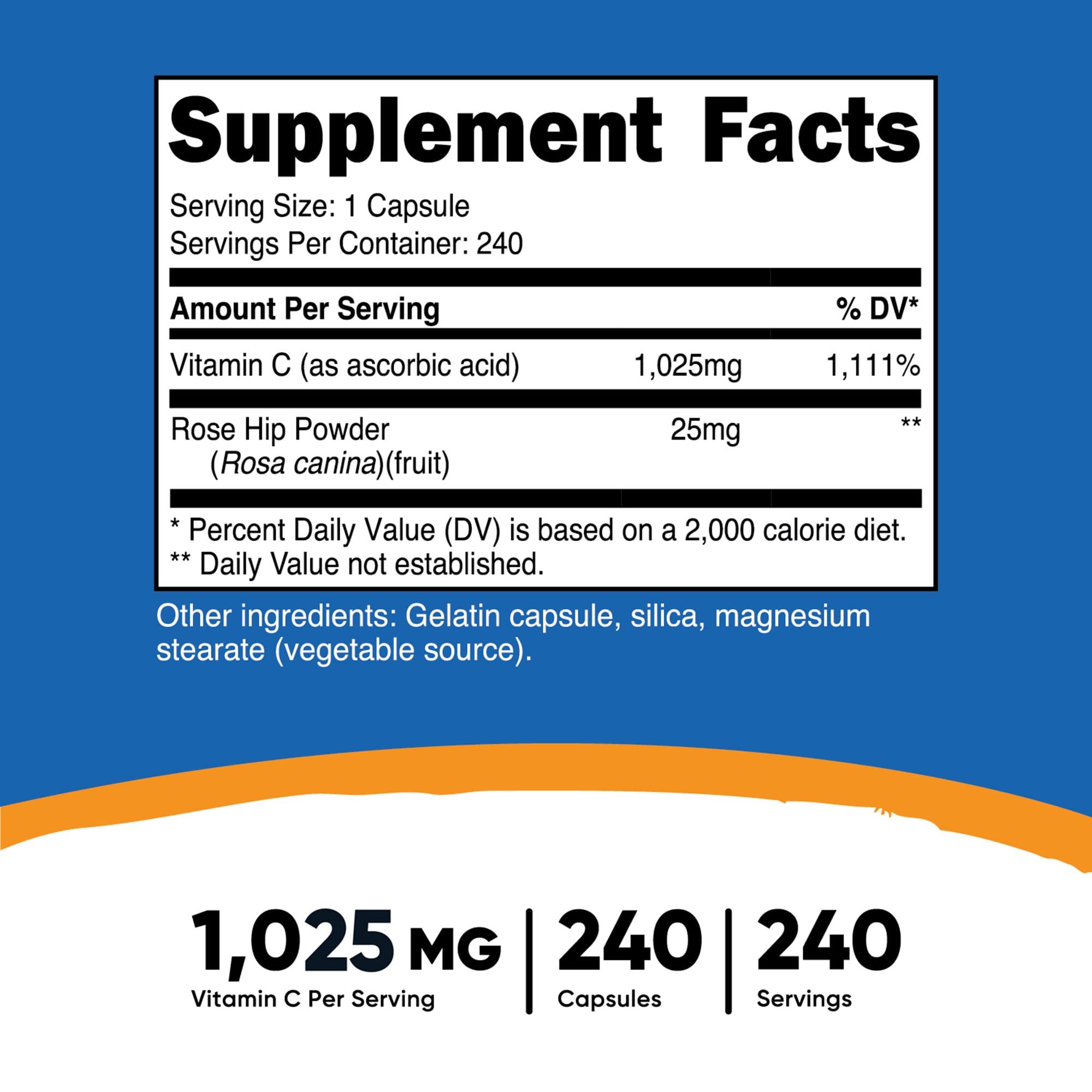 Nutricost Vitamin C with Rose Hips Capsules - Image 4