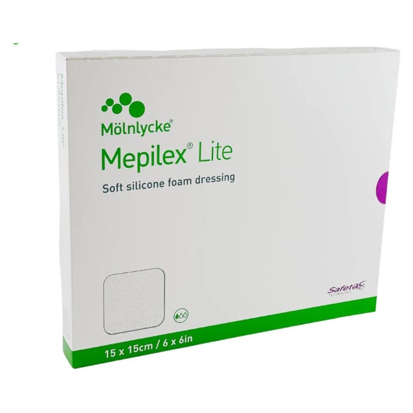 Mepilex Lite Thin Foam Dressing, 6 x 6 Inch - Case of 50 - Image 1