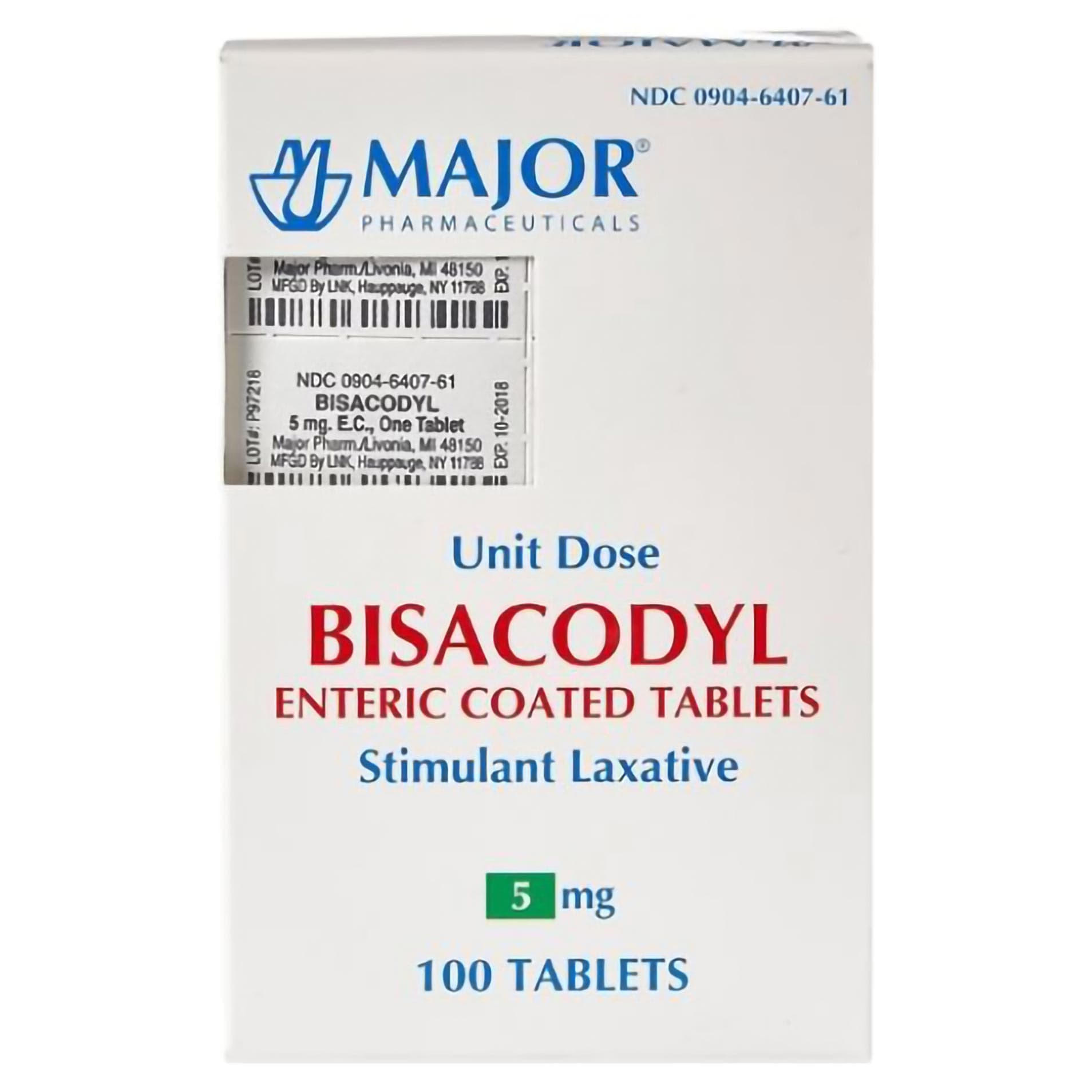 Major Bisacodyl Laxative Tablet, 5 mg