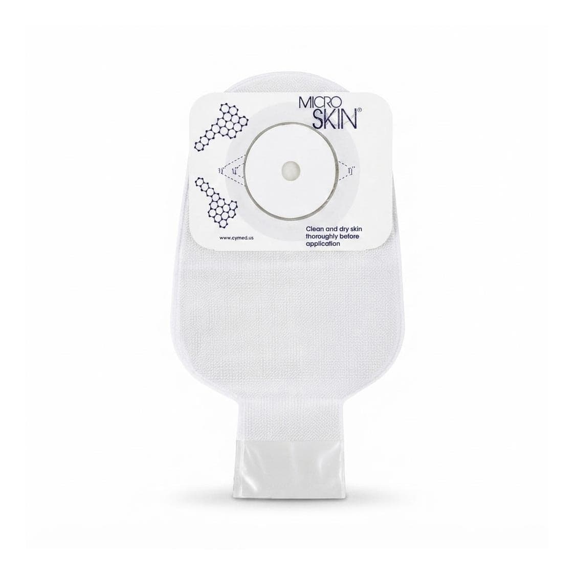 Cymed 1-Piece 11" Drainable Colostomy Pouch with Filter, 1-1/2 Inch Clear - Box of 10 - Image 1