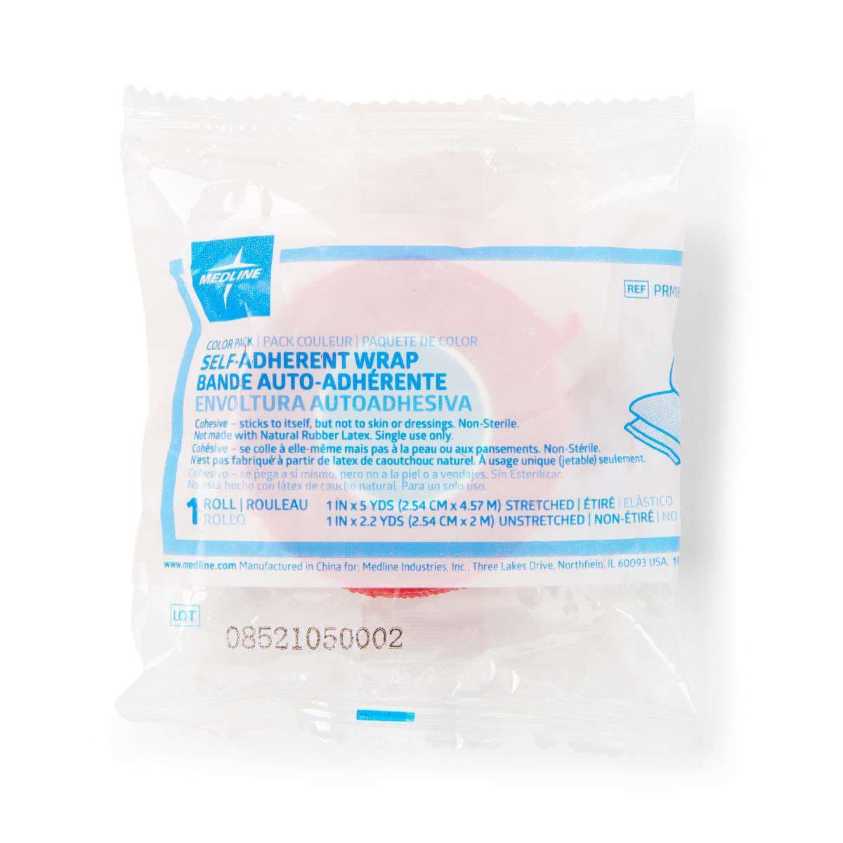 Medline Nonsterile Self-adherent Cohesive Wraps, Assorted Colors, 1 Inch x 5 Yard - Case of 30 - Image 1