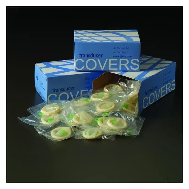 CIV-Flex Rolled Ultrasound Probe Cover Complying with ASTM F1671, 1-1/4 x 7-9/10 Inch - Box of 50 - Image 1